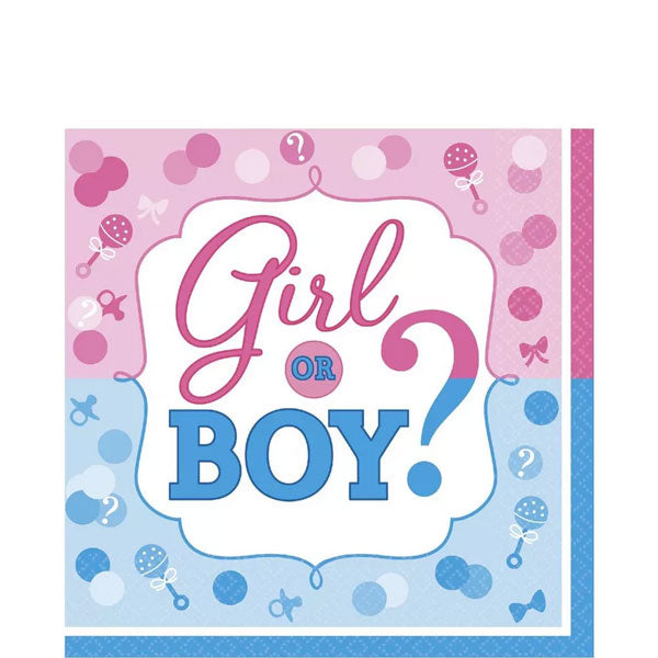 Gender Reveal Girl Or Boy Lunch Napkins