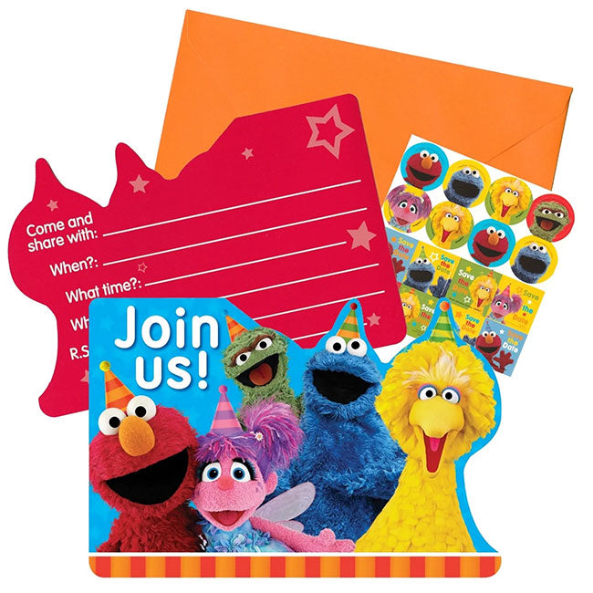 Sesame Street Birthday Party Invites