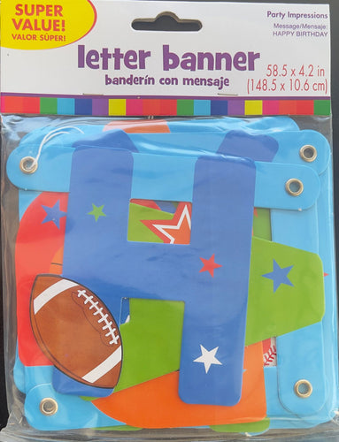 Sports Party Birthday Banner