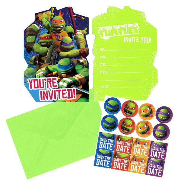 Teenage Mutant Ninja Turtles Postcard Invites